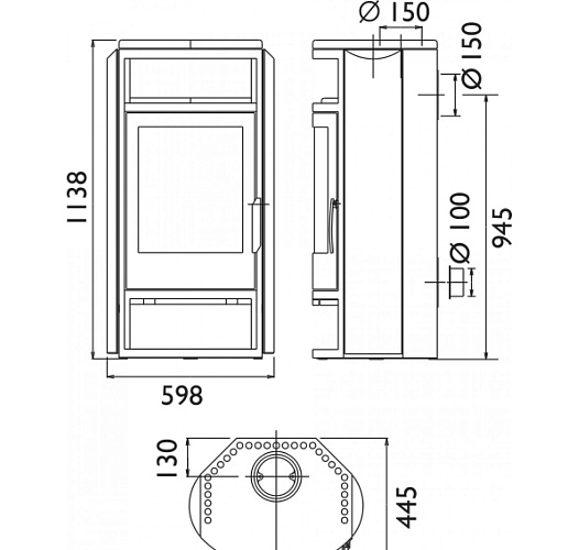 Печь-камин Polar 6 гранит парадизо_1 Печь-камин Polar 6 гранит парадизо_1